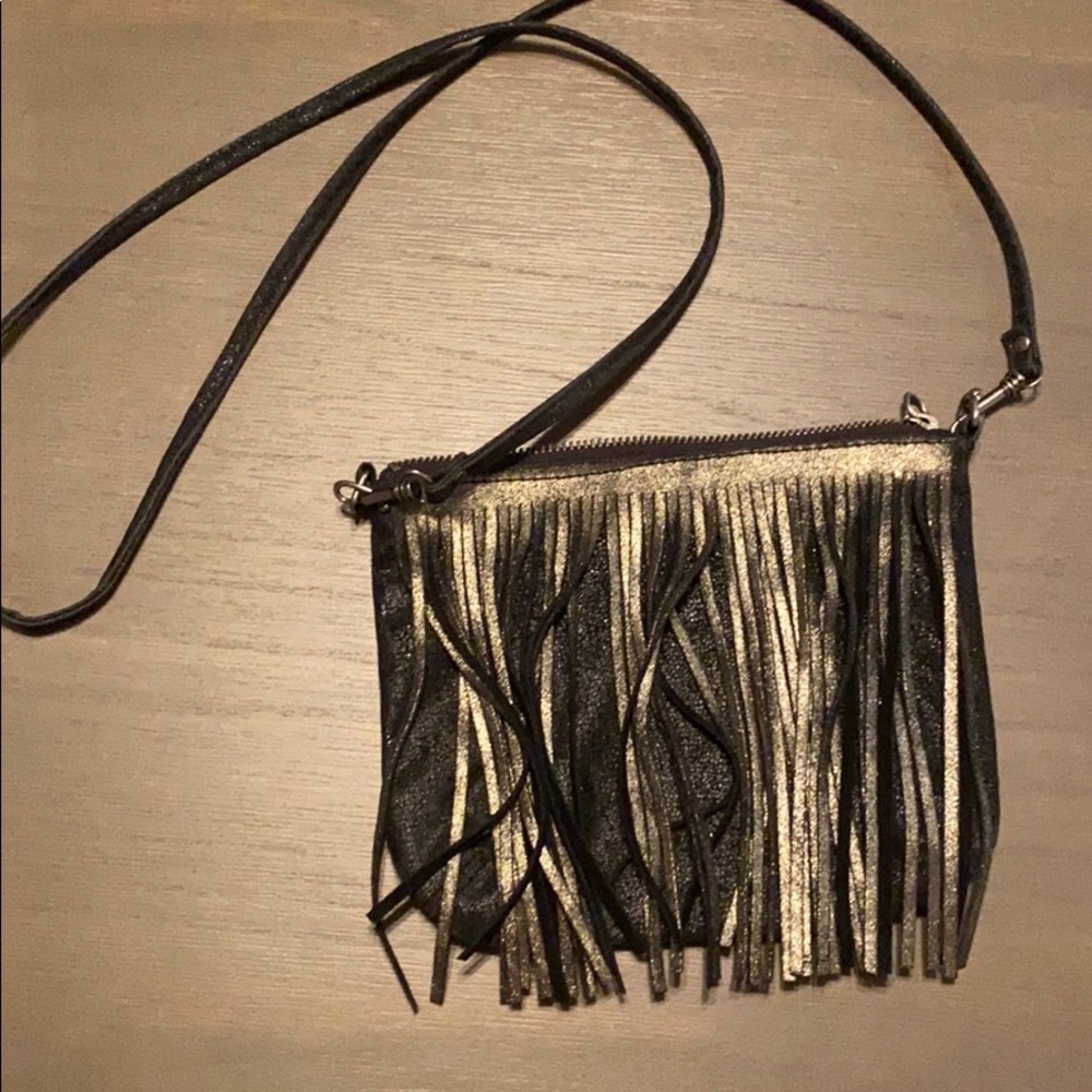 American Eagle Outfitters Black Crossbody Bag with Fringe